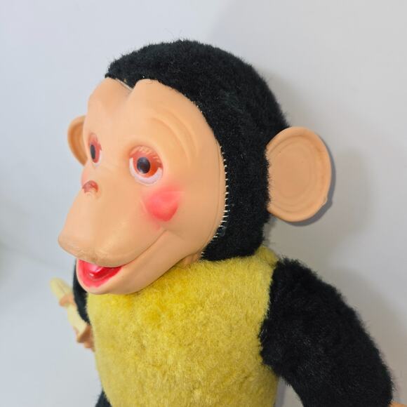 Vintage Zippy Monkey Mr Bim Zip Plush Banana Toy Rubber Face Doll 16" - Picture 7 of 16
